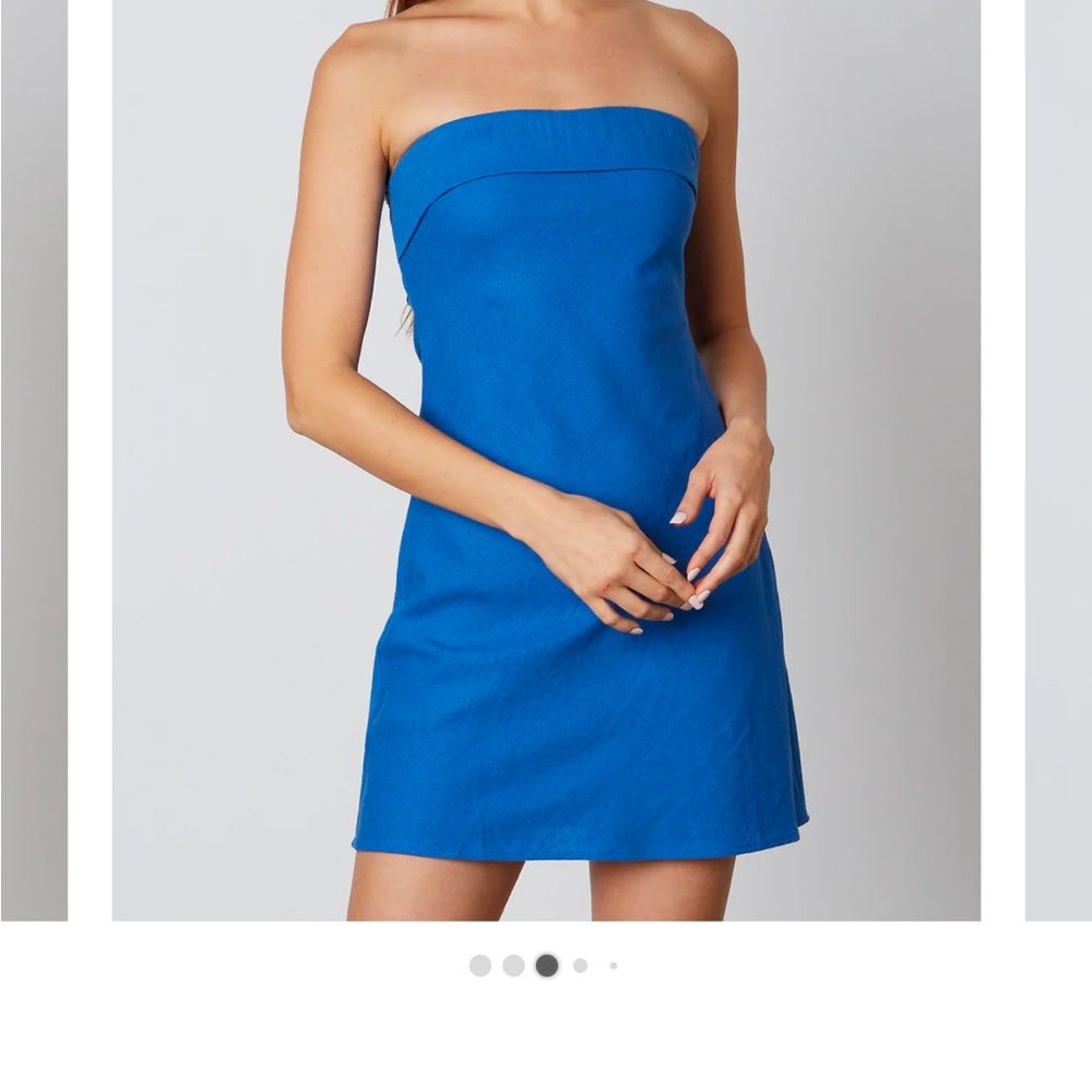 American Threads - Strapless Mini linen Dress